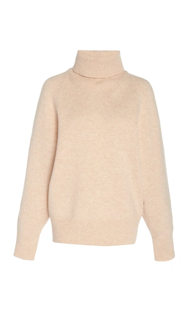 Shop Joseph Cosy Wool-blend Turtleneck Sweater In Brown