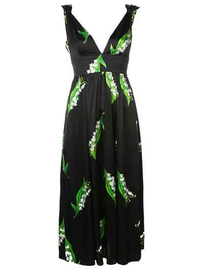 Shop Cynthia Rowley Lily Print Midi-dress - Black
