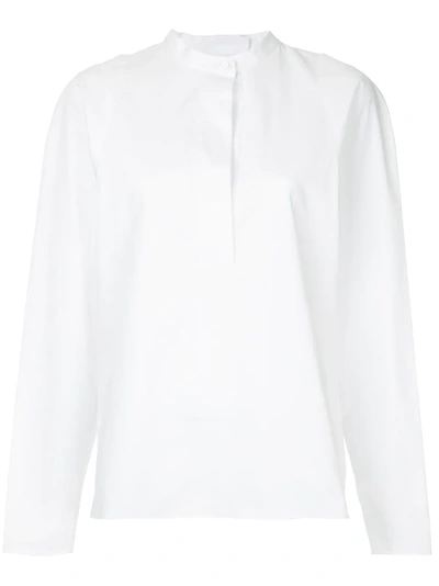 Shop Tibi Button Back Shirt In White