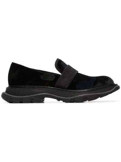 Shop Alexander Mcqueen Black Chunky Leather Loafers
