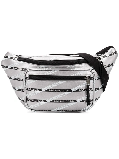 Shop Balenciaga Explorer Belt Pack In Silver