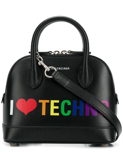 Shop Balenciaga I Love Techno Ville Xxs Bag In Black