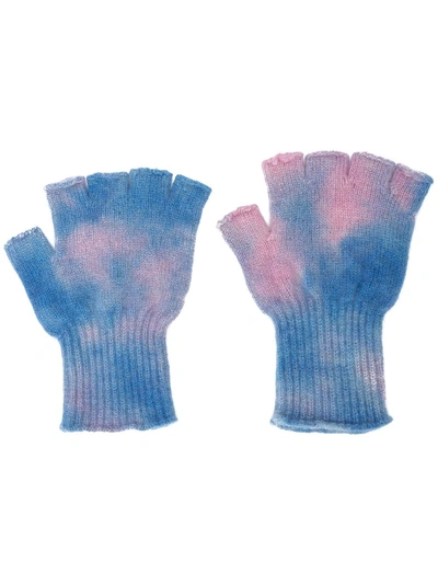 Shop The Elder Statesman Fingerless Gloves - Blue