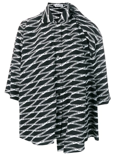 Shop Balenciaga Monogram Double Shirt In Black