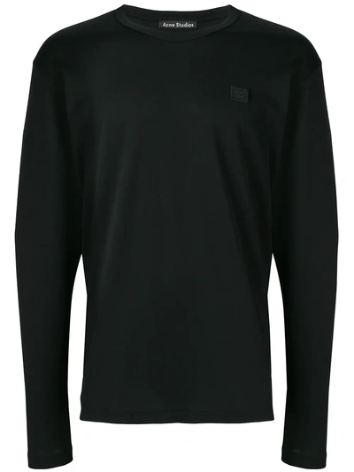 Shop Acne Studios Nash L Face T-shirt In Black