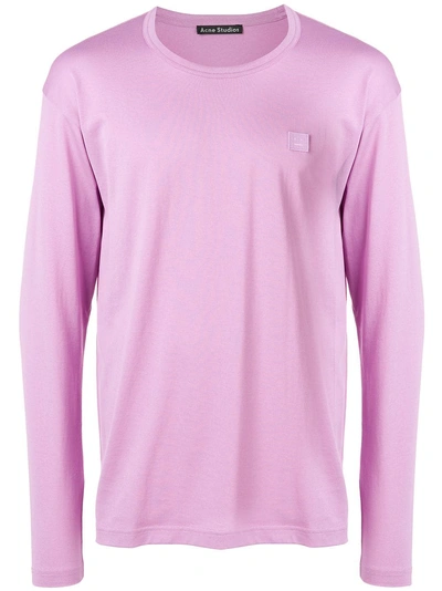 Shop Acne Studios Nash L Face Long-sleeved T-shirt - Purple