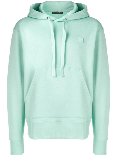 Shop Acne Studios Ferris Face Hooded Sweatshirt - Green
