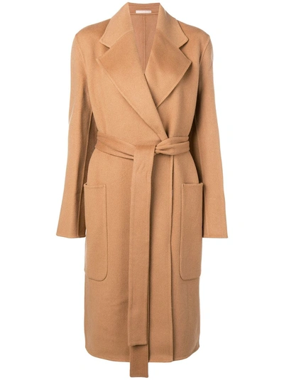 Shop Acne Studios Carice Double Belted Coat - Brown