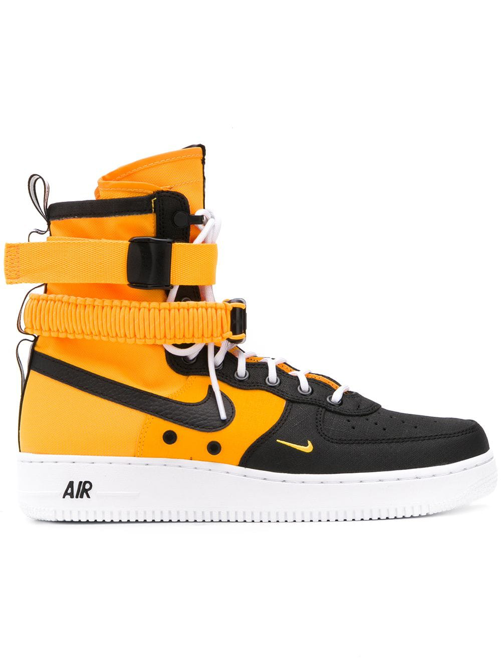 nike high tops orange and black