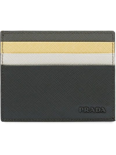 Shop Prada Logo Cardholder - Grey