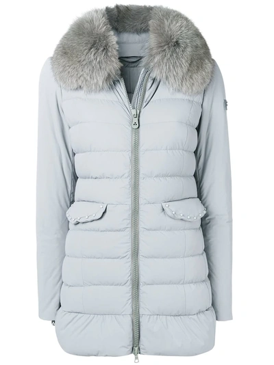 Shop Peuterey Fur Collar Padded Coat - Grey