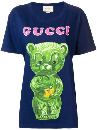 Shop Gucci Graphic Print T-shirt - Blue
