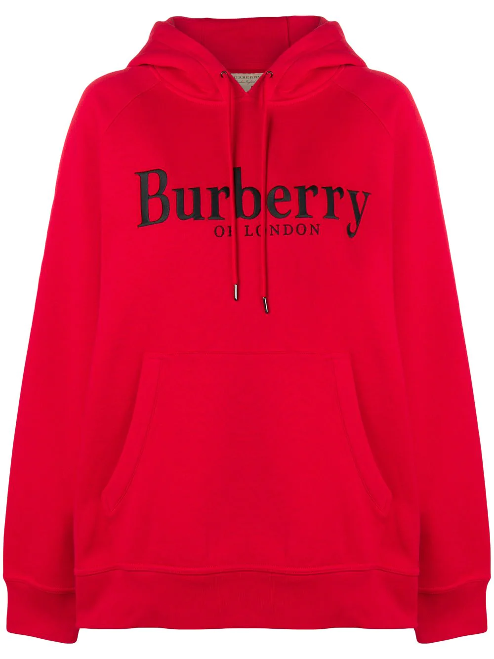 Burberry 红色logo刺绣连帽卫衣 In Red 