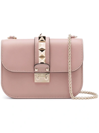 Shop Valentino Glam Lock Shoulder Bag Small - Neutrals