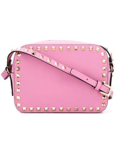 Shop Valentino Garavani Rockstud Camera Crossbody Bag - Pink