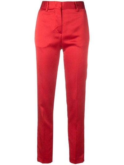 Shop Msgm Straight-leg Trousers - Red