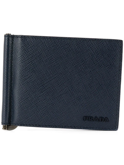Shop Prada Slim Bifold Card Case - Blue