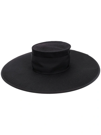 Shop Marc Jacobs Large Boater Hat In Black