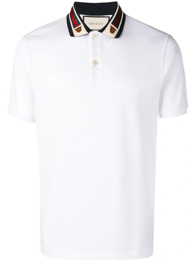 Shop Gucci Web Polo Shirt - White