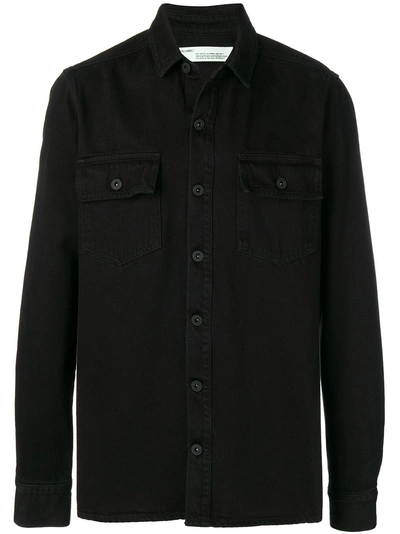 Shop Off-white "impressionism" Denim Shirt - Black