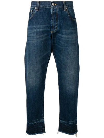 Shop Alexander Mcqueen Faded Slim Jeans - Blue