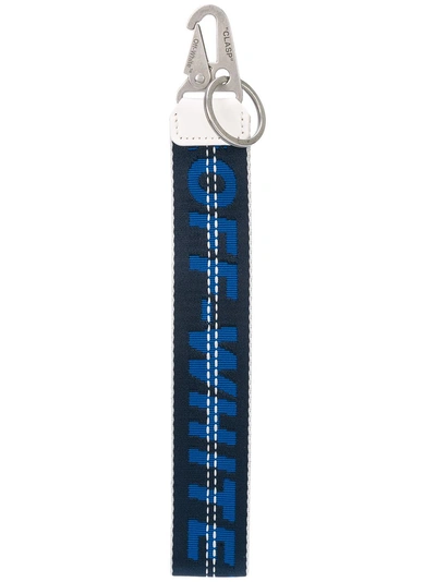 Shop Off-white Logo Keychain In Blue