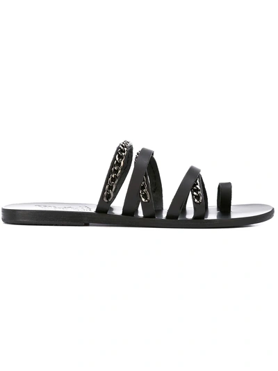 Shop Ancient Greek Sandals Niki Chain Sandals In Black