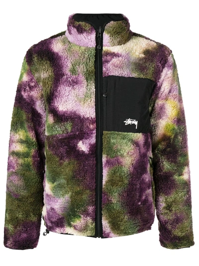 Stussy Reversible Micro Fleece Jacket In Purple | ModeSens
