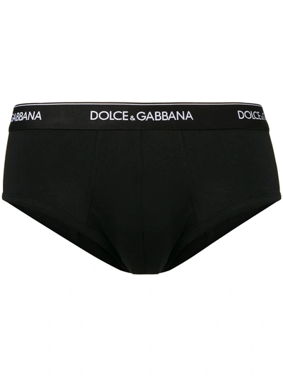 Shop Dolce & Gabbana Underwear Logo Briefs - Black