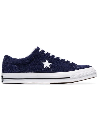 Shop Converse Blue And White One Star Ox Suede Leather Sneakers