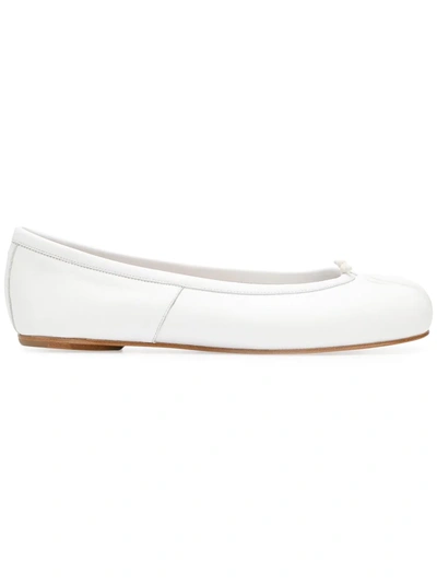 Shop Maison Margiela Flat Ballerina Shoes In White