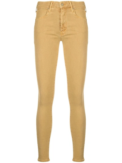 Shop Mother Skinny Jeans In Yellow