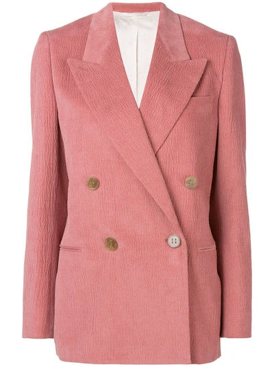 Shop Acne Studios Double-breasted Blazer In Pink