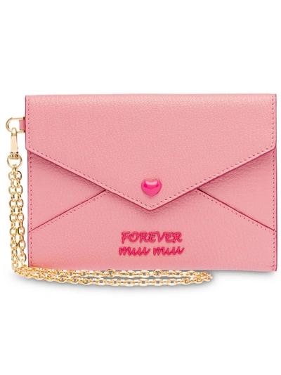 Shop Miu Miu Madras Love Envelope Pouch - Pink