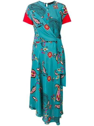 Shop Etro Floral Paisley Print Maxi Dress - Blue