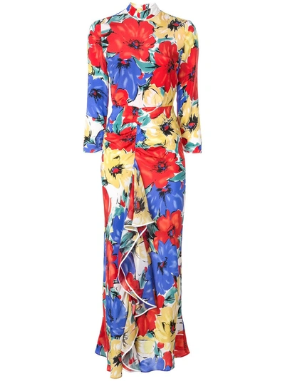 Shop Rixo London Floral Print Dress - Multicolour