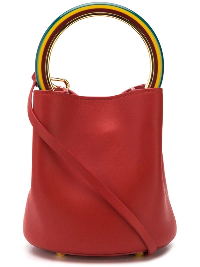 Shop Marni Pannier Bucket Bag In Red