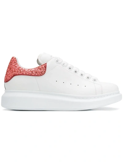Shop Alexander Mcqueen Glitter Embellished Sneakers In White