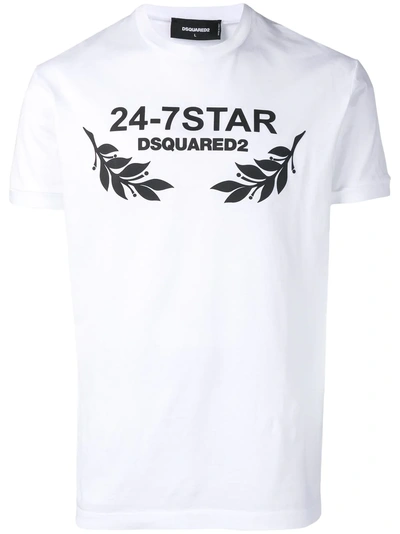 Shop Dsquared2 '24-7star' T-shirt - White