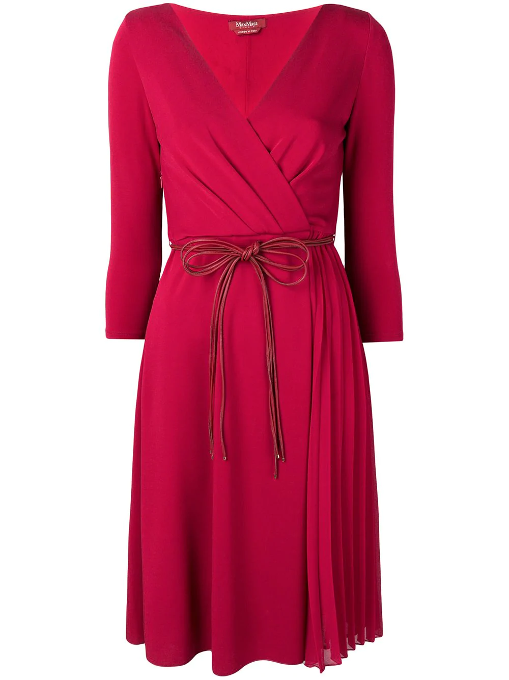 max studio red wrap dress