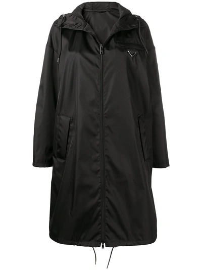 Shop Prada Shell Raincoat - Black