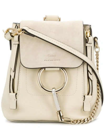 Shop Chloé Mini Faye Backpack In White