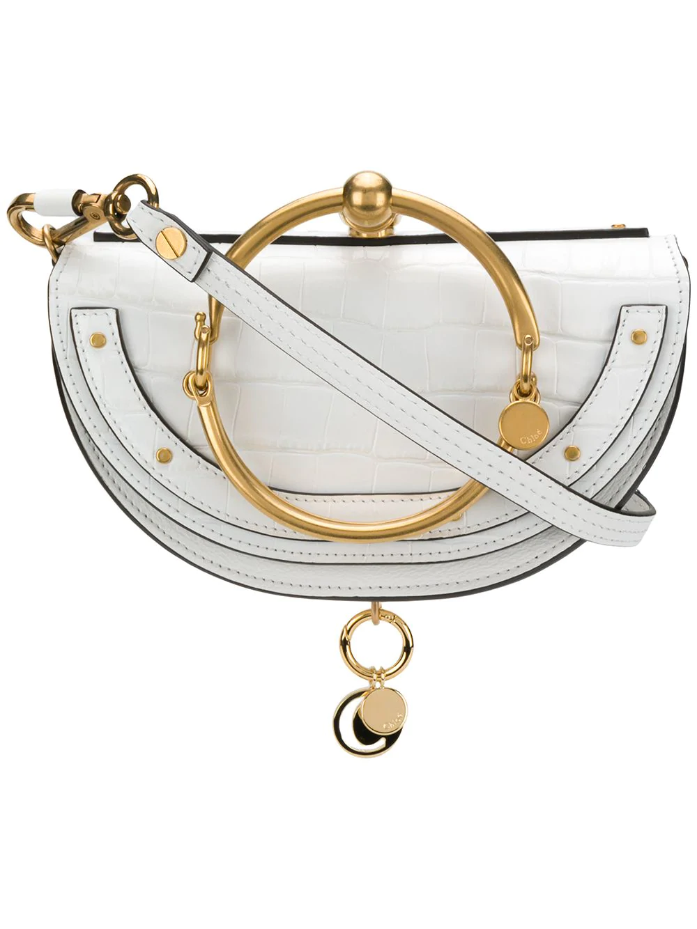 chloe nile minaudiere white