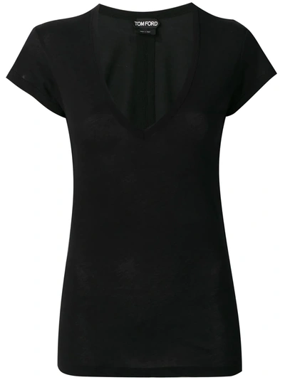Shop Tom Ford V-neck T-shirt - Black