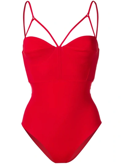 Shop Angelys Balek Bustier Swimsuit - Red