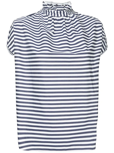 Shop Atlantique Ascoli Striped Shortsleeved Shirt - White