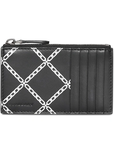 Shop Burberry Link Print Cardholder In Black