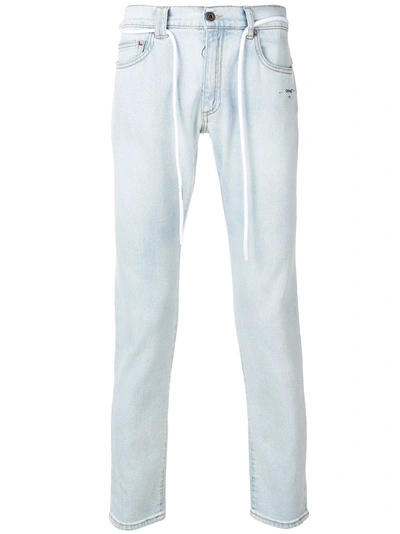 Shop Off-white Slim-fit Jeans - Blue