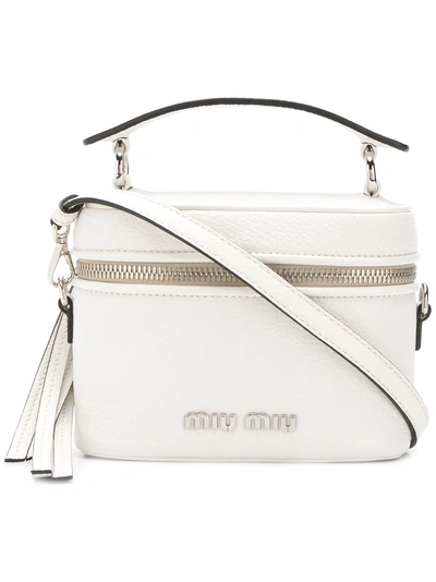 Shop Miu Miu Zipped Bucket Bag - White