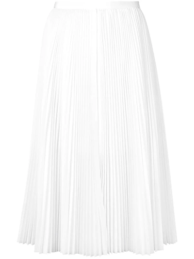 Shop Sacai Pleated Midi Skirt - White
